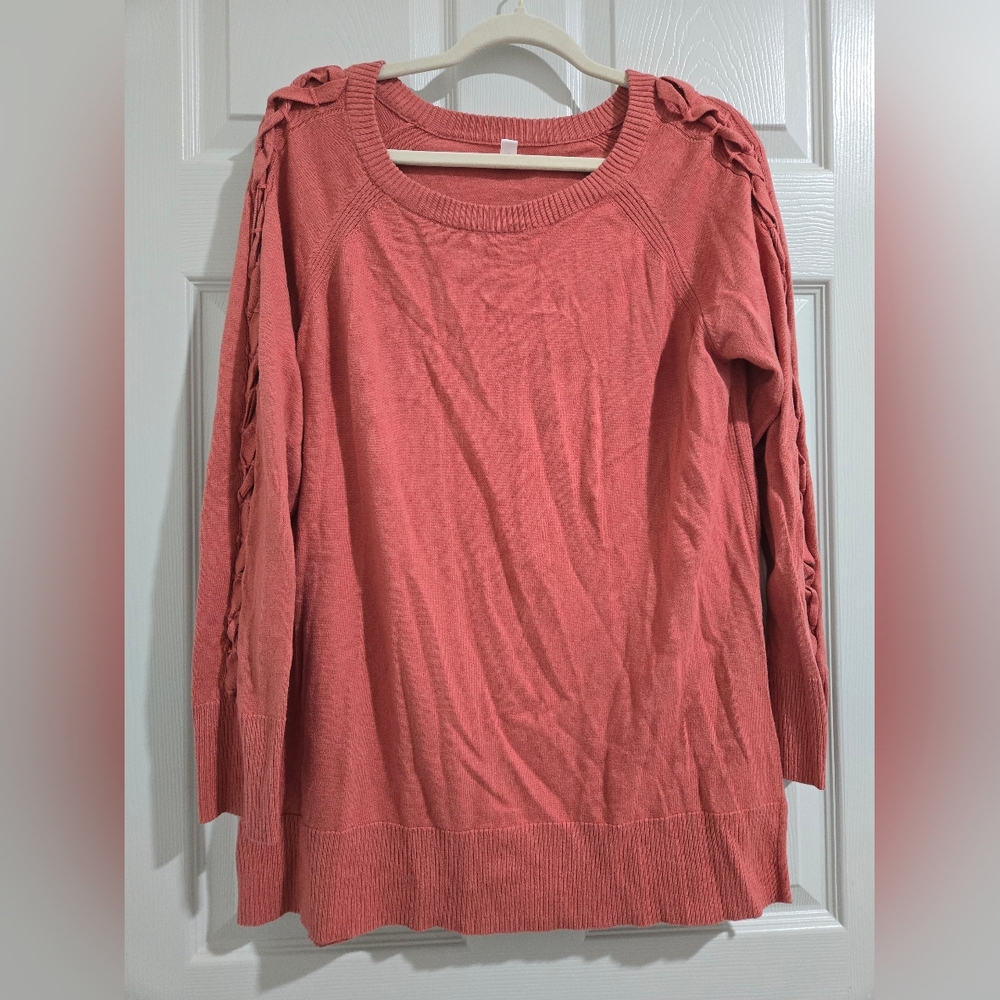 LC Lauren Conrad Warm Coral Sweater